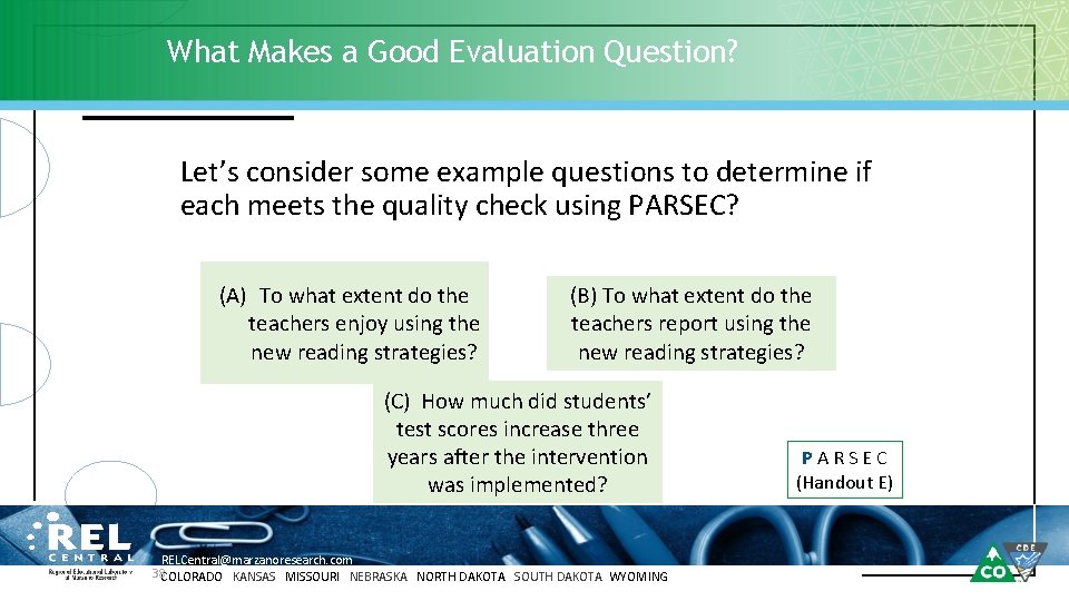 What Makes a Good Evaluation Question? Let’s consider some example questions to determine if