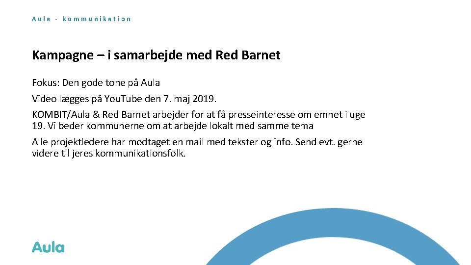 Aula - kommunikation Kampagne – i samarbejde med Red Barnet Fokus: Den gode tone