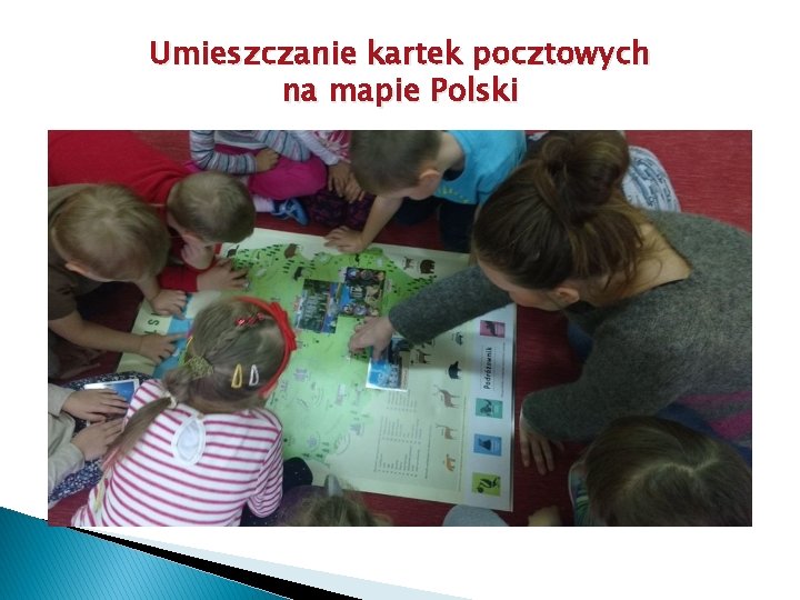 Umieszczanie kartek pocztowych na mapie Polski 