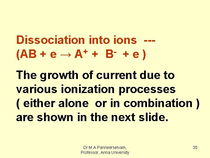 Dissociation into ions --(AB + e → A+ + B- + e ) The