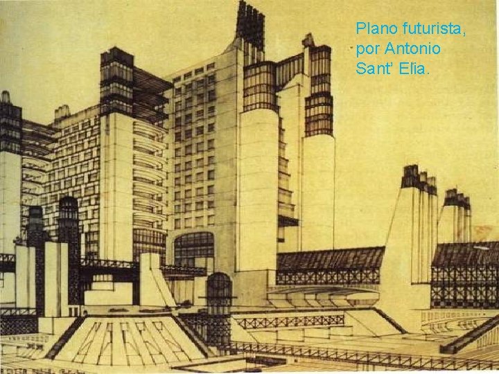 Plano futurista, por Antonio Sant’ Elia. 