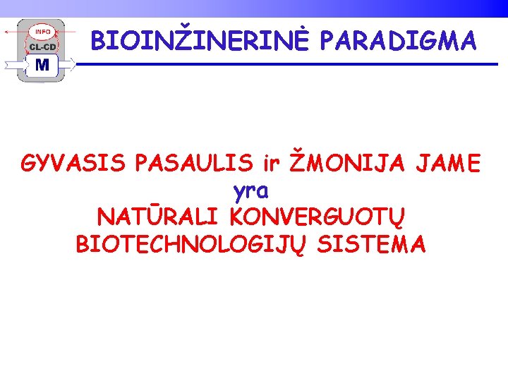 BIOINŽINERINĖ PARADIGMA GYVASIS PASAULIS ir ŽMONIJA JAME yra NATŪRALI KONVERGUOTŲ BIOTECHNOLOGIJŲ SISTEMA 