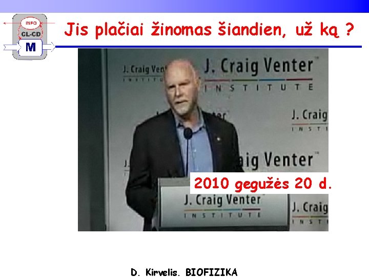 Jis plačiai žinomas šiandien, už ką ? 2010 gegužės 20 d. D. Kirvelis. BIOFIZIKA