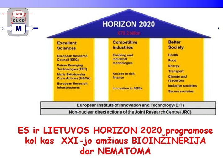 ES ir LIETUVOS HORIZON 2020 programose kol kas XXI-jo amžiaus BIOINŽINERIJA dar NEMATOMA 