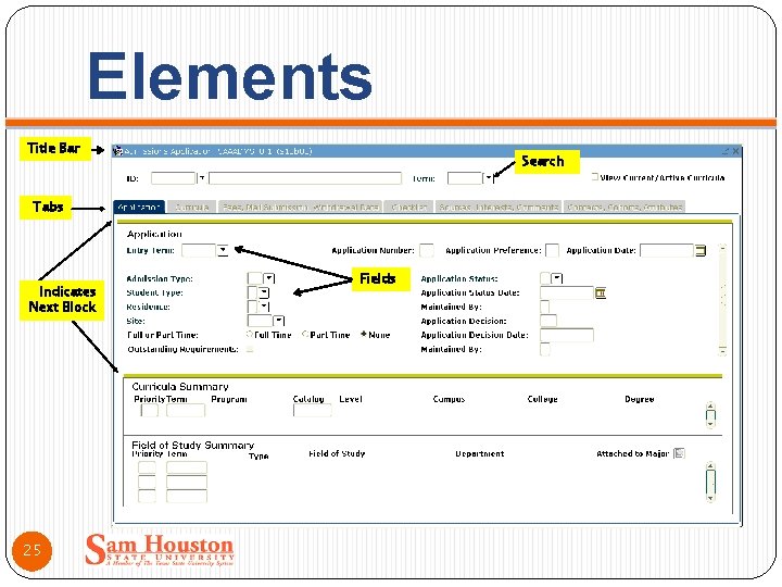 Elements Title Bar Search Tabs Indicates Next Block 25 Fields 