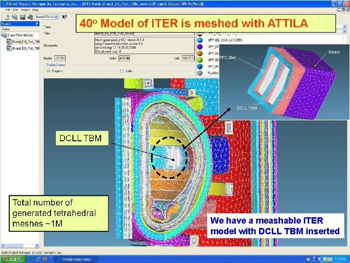 We have a meashable ITER model with DCLL TBM inserted 