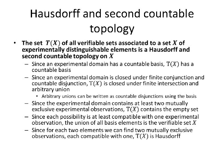 Hausdorff and second countable topology • 