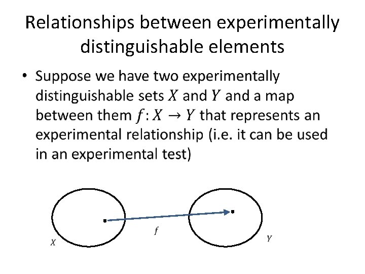 Relationships between experimentally distinguishable elements • 