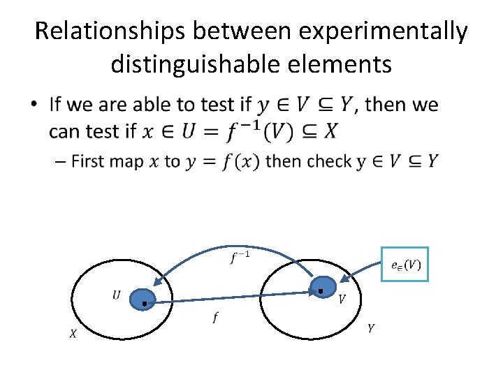 Relationships between experimentally distinguishable elements • 