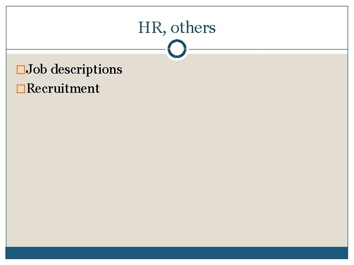 HR, others �Job descriptions �Recruitment 