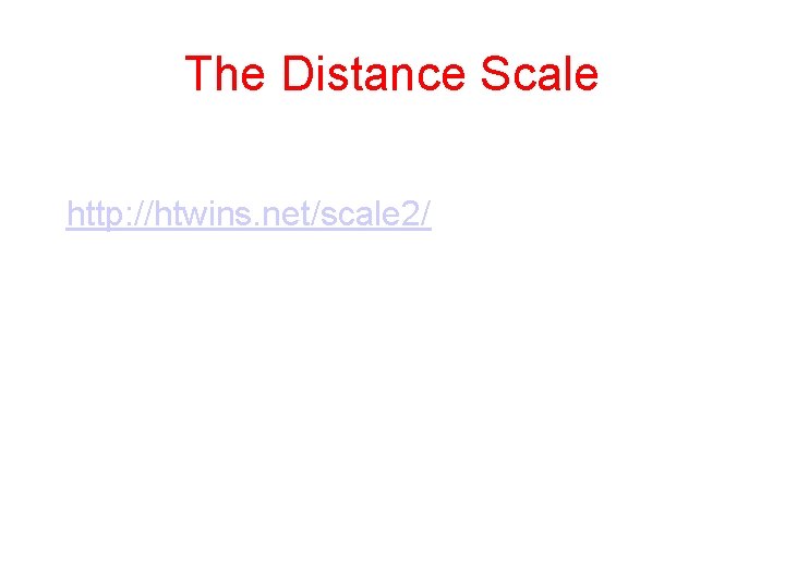 The Distance Scale http: //htwins. net/scale 2/ 