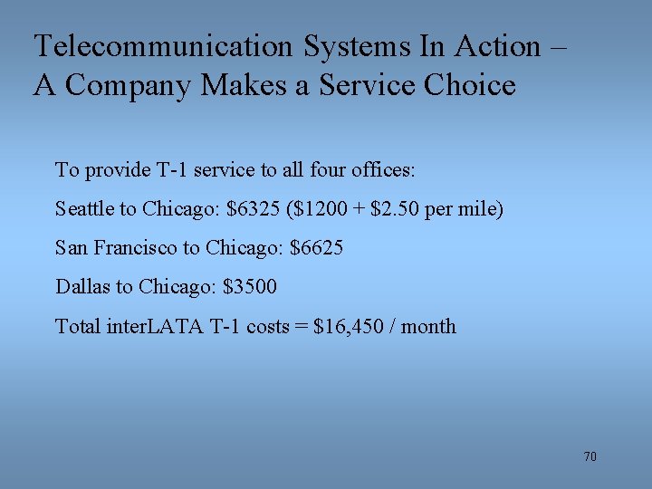 Telecommunication Systems In Action – A Company Makes a Service Choice To provide T-1