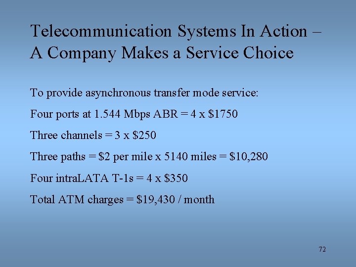 Telecommunication Systems In Action – A Company Makes a Service Choice To provide asynchronous