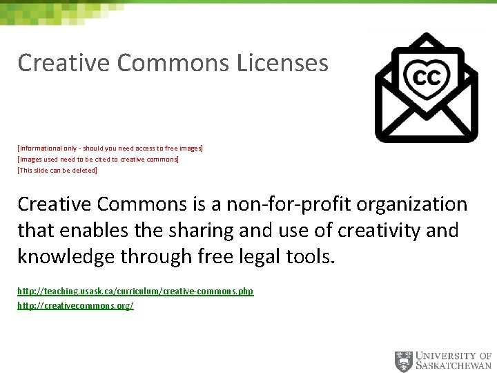 Creative Commons Licenses [Informational only - should you need access to free images] [Images