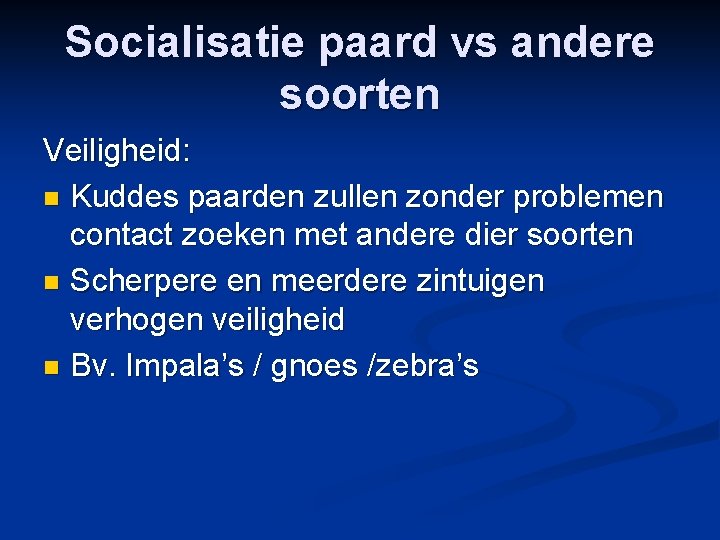 Socialisatie paard vs andere soorten Veiligheid: n Kuddes paarden zullen zonder problemen contact zoeken