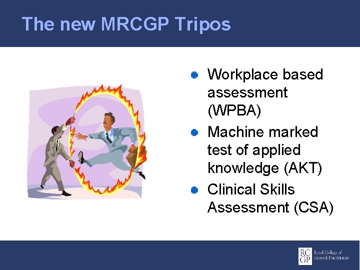 The new MRCGP Tripos Workplace based assessment (WPBA) Machine marked test of applied knowledge