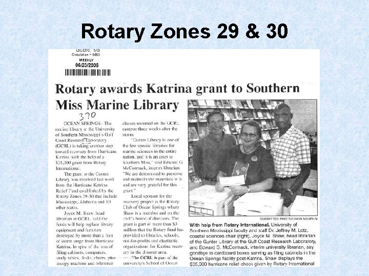 Rotary Zones 29 & 30 