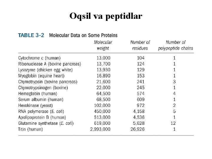 Oqsil va peptidlar 