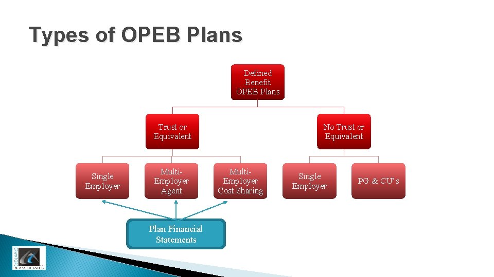 Types of OPEB Plans Defined Benefit OPEB Plans Trust or Equivalent Single Employer Multi.