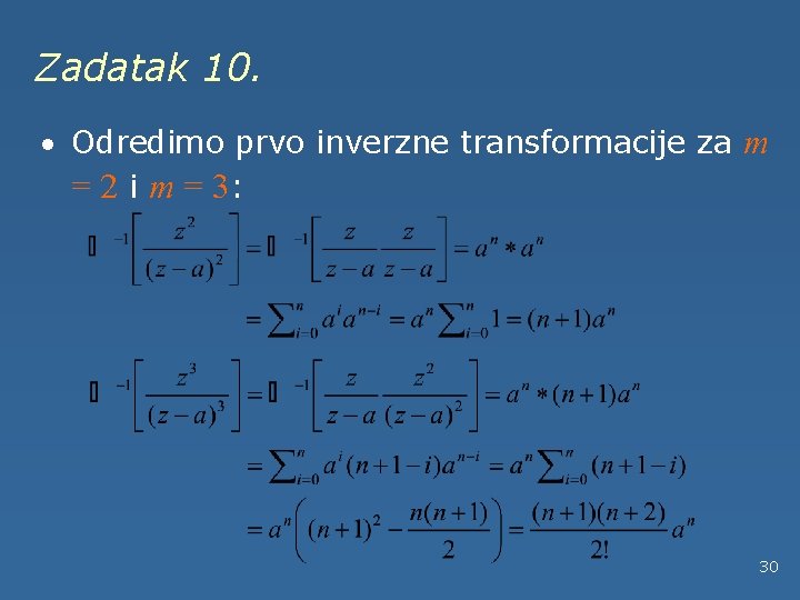 Zadatak 10. · Odredimo prvo inverzne transformacije za m = 2 i m =