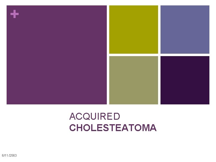 + ACQUIRED CHOLESTEATOMA 6/11/2563 16 