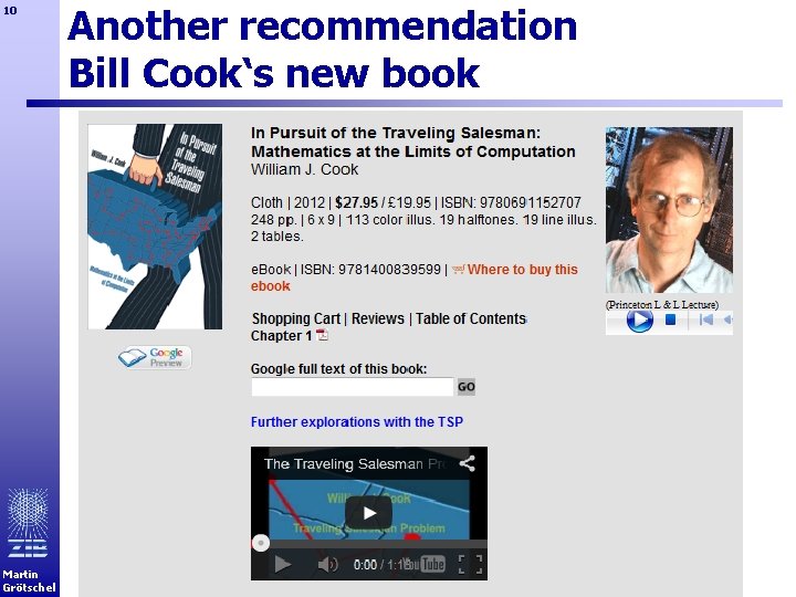 10 Martin Grötschel Another recommendation Bill Cook‘s new book 