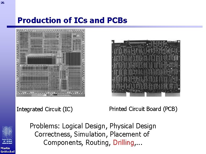 26 Production of ICs and PCBs Integrated Circuit (IC) Printed Circuit Board (PCB) Problems: