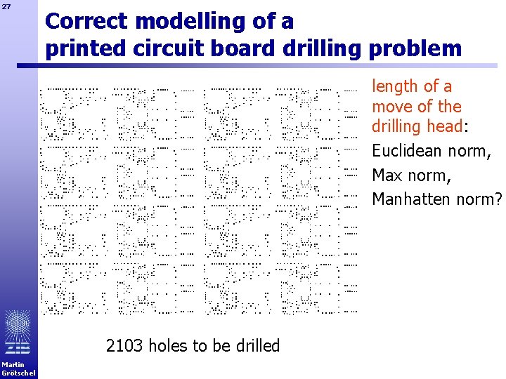 27 Correct modelling of a printed circuit board drilling problem length of a move