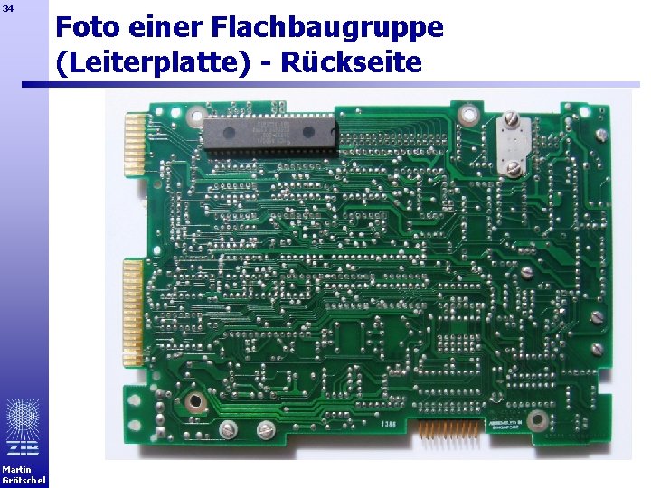 34 Martin Grötschel Foto einer Flachbaugruppe (Leiterplatte) - Rückseite 