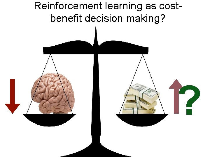 Reinforcement learning as costbenefit decision making? ? 