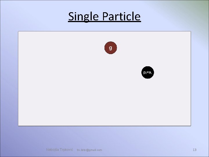 Single Particle Nebojša Trpković trx. lists@gmail. com 13 Single Particle Nebojša Trpković trx. lists@gmail. com 13