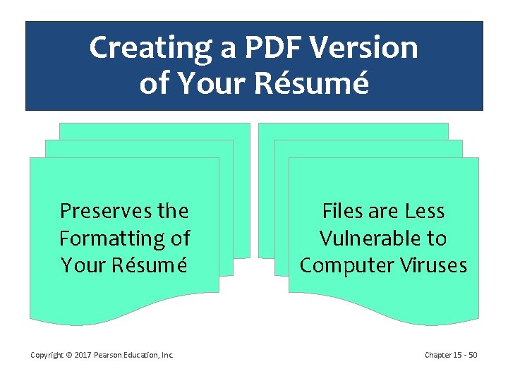 Creating a PDF Version of Your Résumé Preserves the Formatting of Your Résumé Copyright Creating a PDF Version of Your Résumé Preserves the Formatting of Your Résumé Copyright