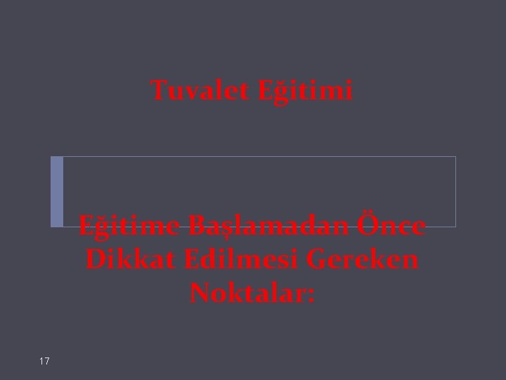 Tuvalet Eğitimi Eğitime Başlamadan Önce Dikkat Edilmesi Gereken Noktalar: 17 