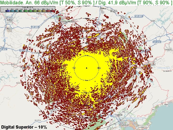 Mobilidade. An. 66 d. BµV/m [T 50%, S 90% ] / Dig. 41, 9