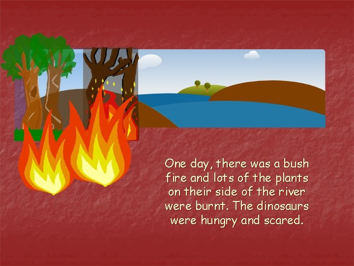 One day, there was a bush fire and lots of the plants on their