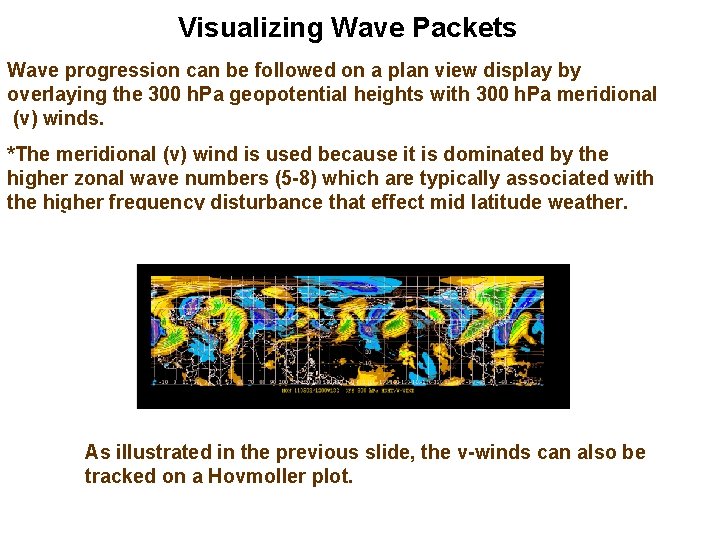 Visualizing Wave Packets Wave progression can be followed on a plan view display by