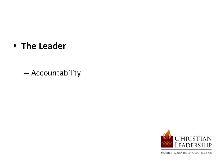  • The Leader – Accountability 