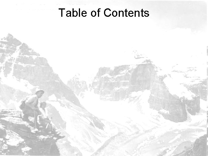 Table of Contents 