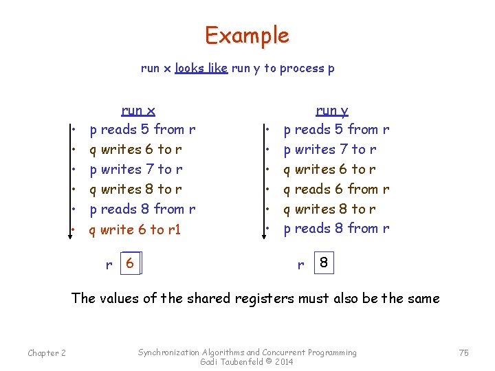 Example run x looks like run y to process p • • • run