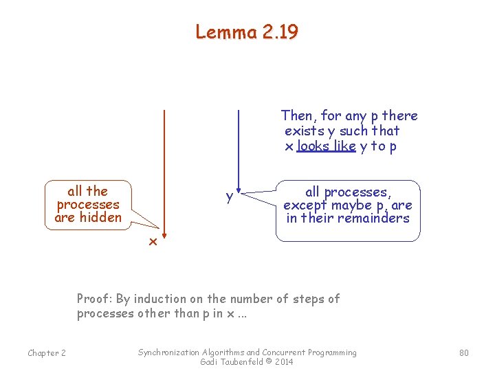 Lemma 2. 19 Then, for any p there exists y such that x looks