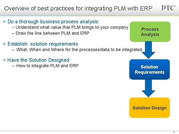 Overview of best practices for integrating PLM with ERP > Do a thorough business