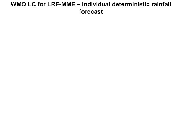 WMO LC for LRF-MME – Individual deterministic rainfall forecast 