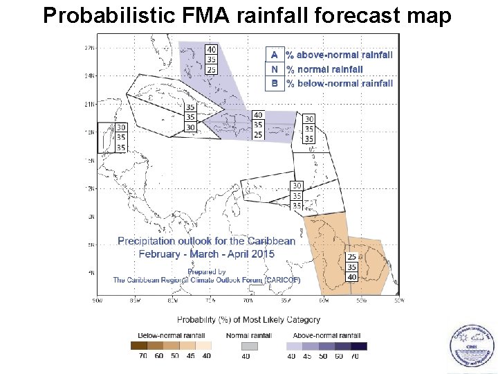 Probabilistic FMA rainfall forecast map D D A R T F 