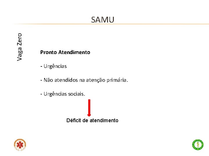 Vaga Zero SAMU Pronto Atendimento - Urgências - Não atendidos na atenção primária. -