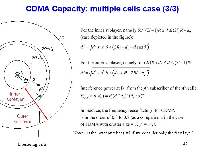 CDMA Capacity: multiple cells case (3/3) 3 R 2 R+d 0 2 R-d 0