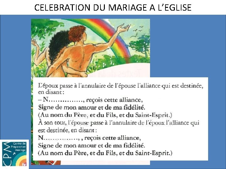 CELEBRATION DU MARIAGE A L’EGLISE 