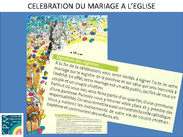 CELEBRATION DU MARIAGE A L’EGLISE 