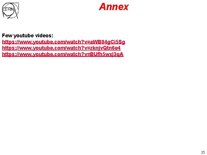 Annex Few youtube videos: https: //www. youtube. com/watch? v=a. WB 84 g. Ci 5