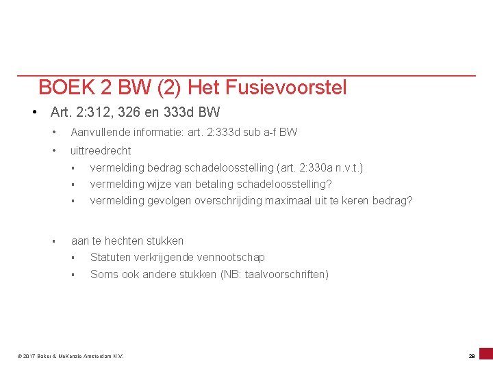 BOEK 2 BW (2) Het Fusievoorstel • Art. 2: 312, 326 en 333 d