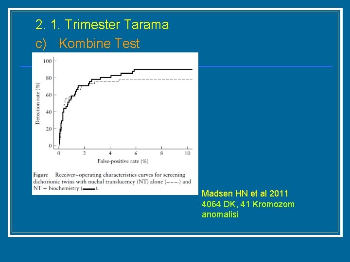 2. 1. Trimester Tarama c) Kombine Test Madsen HN et al 2011 4064 DK,